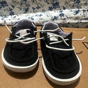 Hey Dude Kids Black Sneakers with White Accents